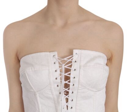 Dolce & Gabbana - Elegant White Strapless Corset Top