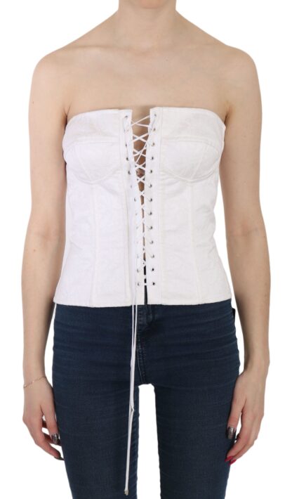 Dolce & Gabbana - Elegant White Strapless Corset Top