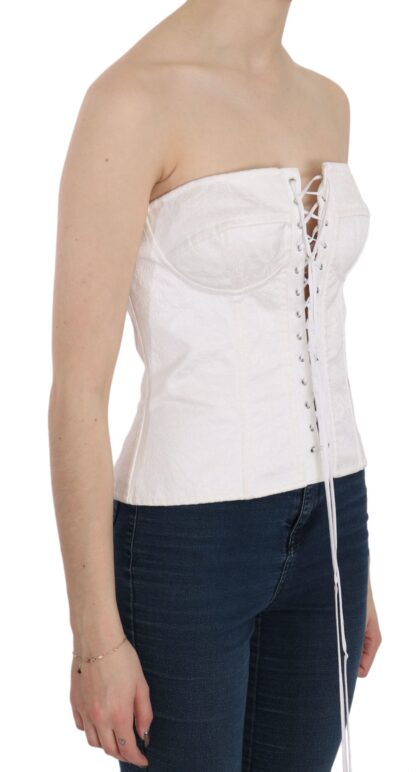 Dolce & Gabbana - Elegant White Strapless Corset Top