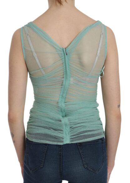 Dolce & Gabbana - Elegant Mesh V-Neck Sleeveless Blouse