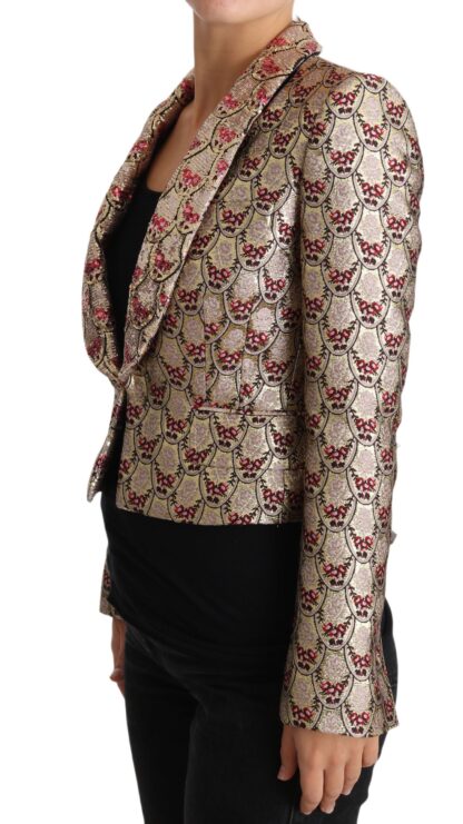 Dolce & Gabbana - Glittering Gold Floral Sequined Blazer Jacket