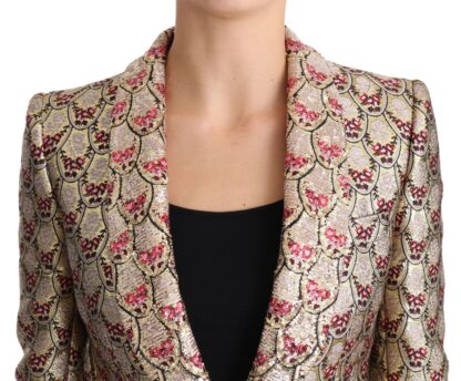 Dolce & Gabbana - Glittering Gold Floral Sequined Blazer Jacket