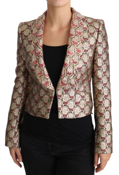 Dolce & Gabbana - Glittering Gold Floral Sequined Blazer Jacket