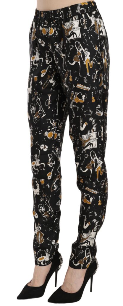 Dolce & Gabbana - Elegant High Waist Tapered Silk Pants