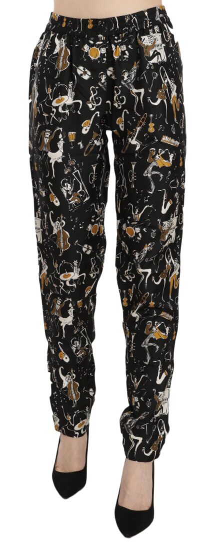 Dolce & Gabbana - Elegant High Waist Tapered Silk Pants