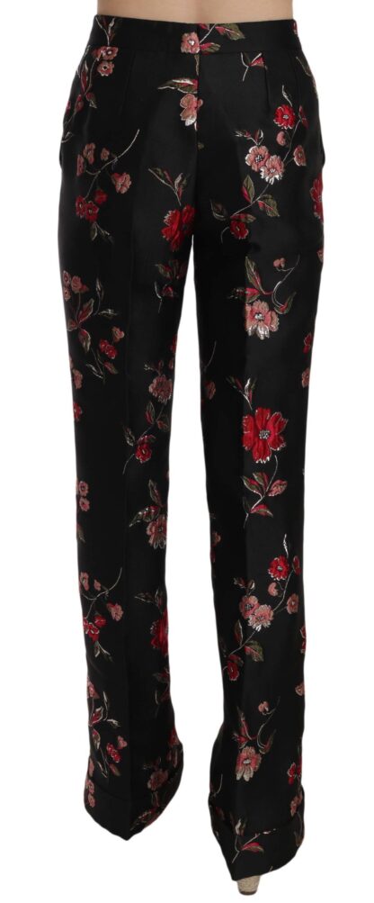 Dolce & Gabbana - Elegant Floral Print Boot Cut Trousers