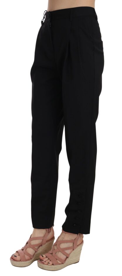 Dolce & Gabbana - Elegant Pleated Tapered Black Trousers