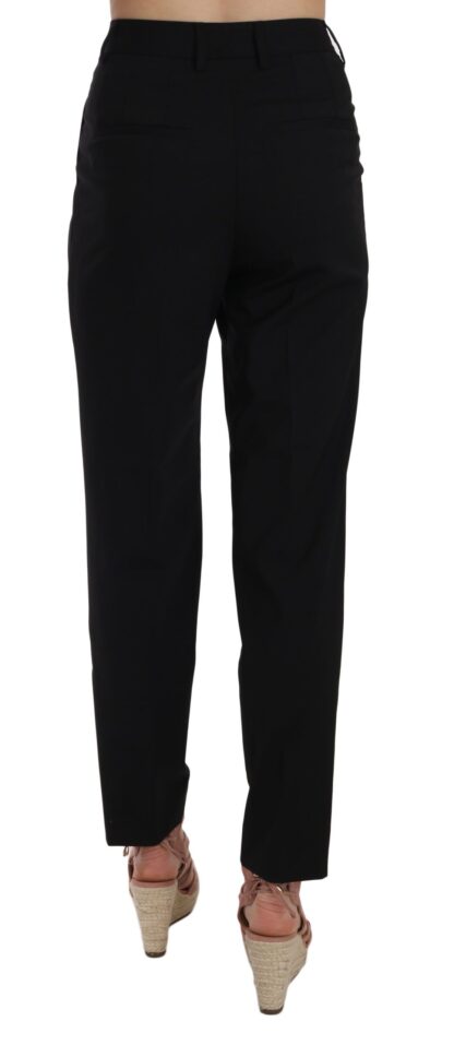 Dolce & Gabbana - Elegant Pleated Tapered Black Trousers