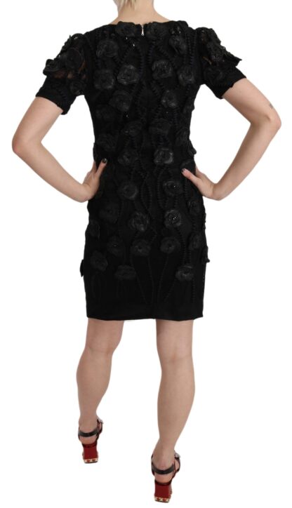 John Richmond - Elegant Black Sheath Silk Dress