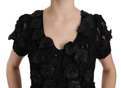 John Richmond - Elegant Black Sheath Silk Dress