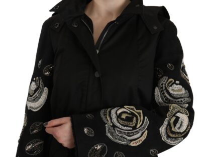 John Richmond - Elegant Black Beaded Parka Jacket for Women