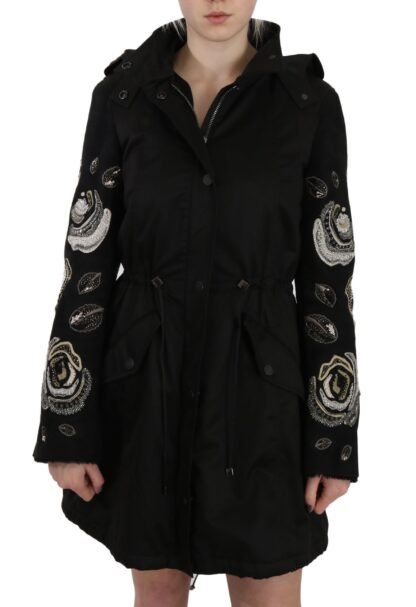 John Richmond - Elegant Black Beaded Parka Jacket for Women