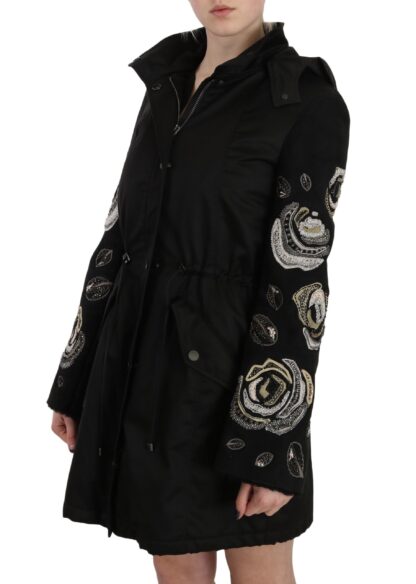 John Richmond - Elegant Black Beaded Parka Jacket for Women