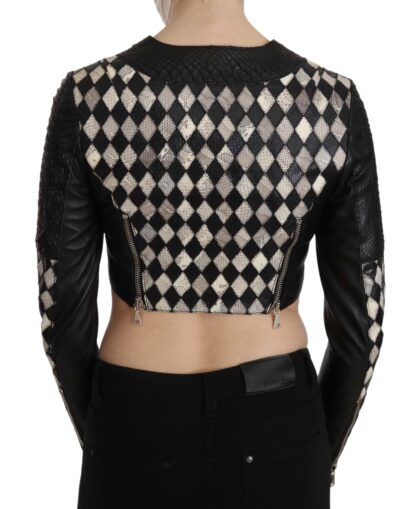 John Richmond - Chic Biker-Inspired Cropped Leather Jacket