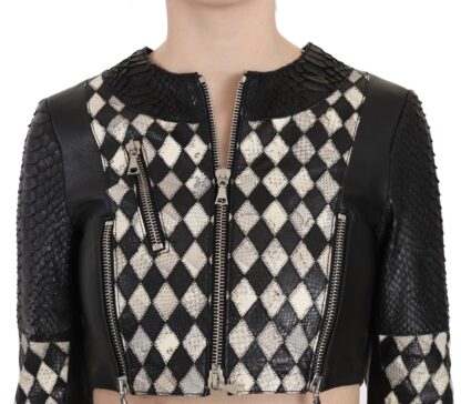 John Richmond - Chic Biker-Inspired Cropped Leather Jacket