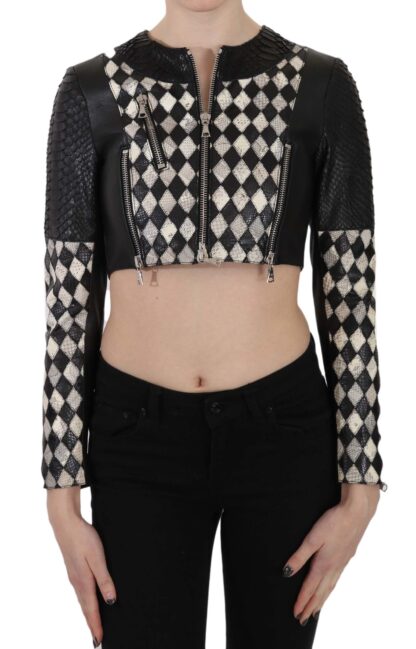 John Richmond - Chic Biker-Inspired Cropped Leather Jacket