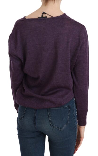 BYBLOS - Elegant Purple V-Neck Wool Blouse