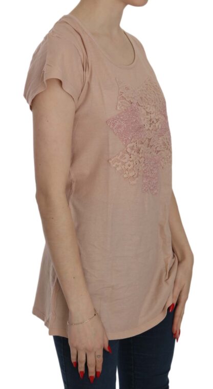 PINK MEMORIES - Elegant Cream Lace Round Neck Blouse