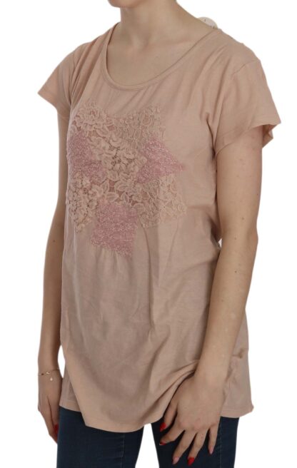 PINK MEMORIES - Elegant Cream Lace Round Neck Blouse