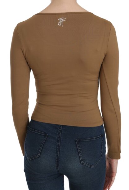 GF Ferre - Elegant Brown Fitted Blouse for Sophisticated Evenings