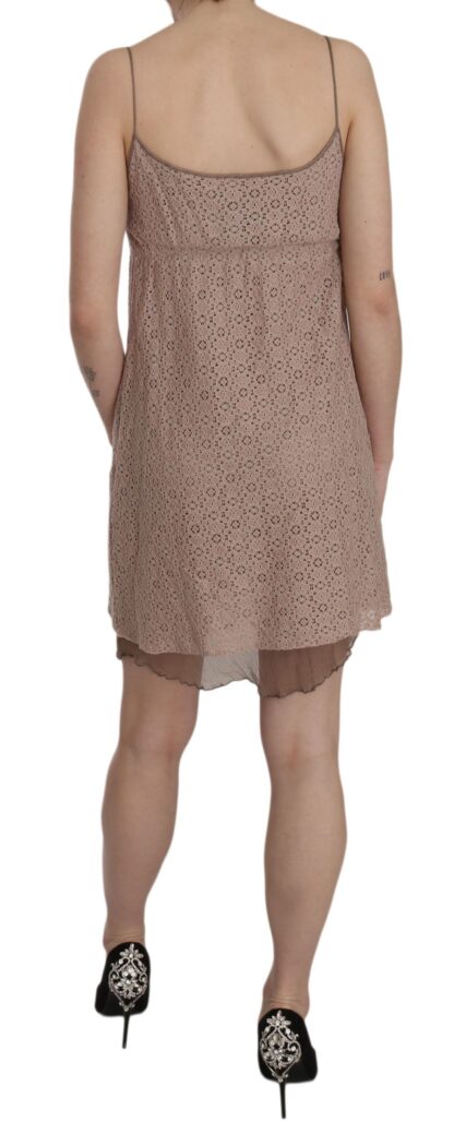 PINK MEMORIES - Beige A-Line Spaghetti Strap Mini Dress