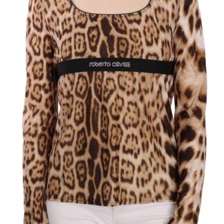 Roberto Cavalli - Sultry Leopard Spaghetti Strap Silk Top