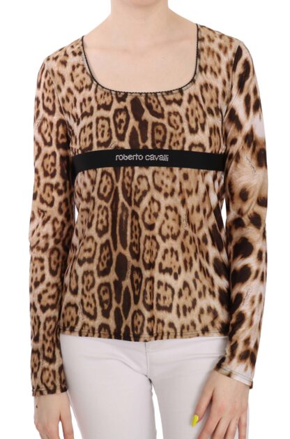 Roberto Cavalli - Elegant Leopard Long Sleeve Top