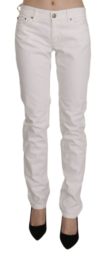 Dondup - Chic White Skinny Cotton Blend Pants