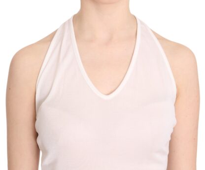 GF Ferre - Elegant White Halter Casual Tank Top