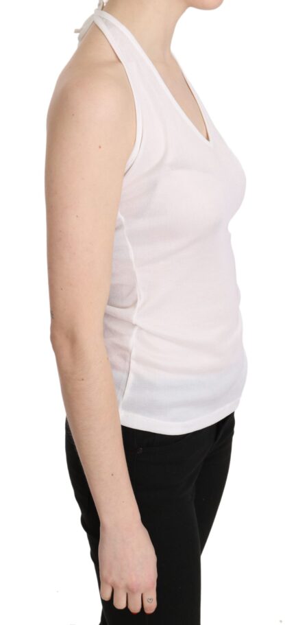 GF Ferre - Elegant White Halter Casual Tank Top