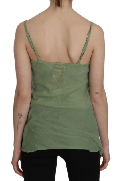 PINK MEMORIES - Emerald Silk Spaghetti Strap Tank Top