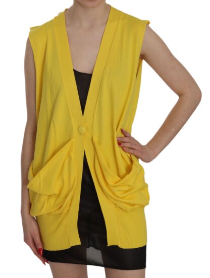 PINK MEMORIES - Elegant Yellow Sleeveless Cotton Vest