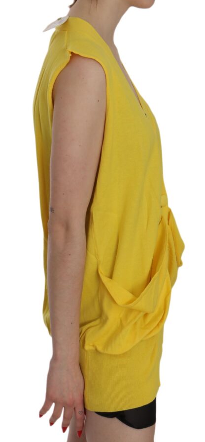 PINK MEMORIES - Elegant Yellow Sleeveless Cotton Vest