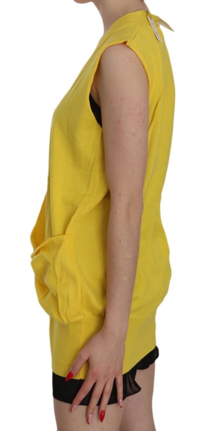 PINK MEMORIES - Elegant Yellow Sleeveless Cotton Vest