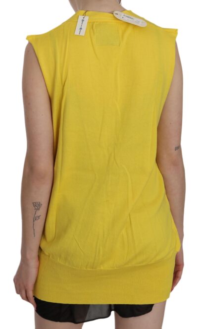 PINK MEMORIES - Elegant Yellow Sleeveless Cotton Vest