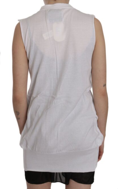 PINK MEMORIES - Elegant Sleeveless Cotton Vest in Pristine White