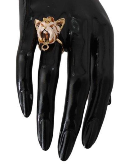 Dolce & Gabbana - Glamorous Gold Dog Head Statement Ring