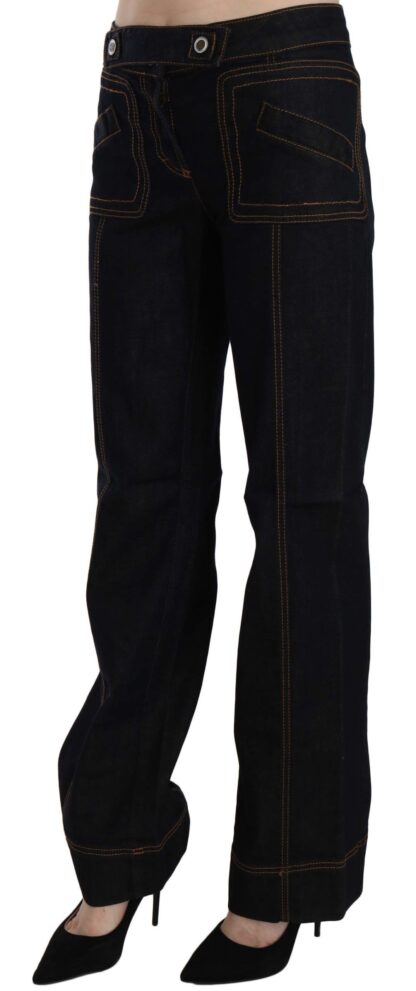 Just Cavalli - Elegant Mid Waist Straight Denim Pants