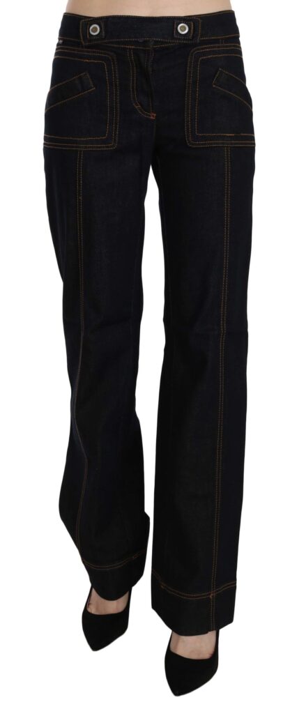 Just Cavalli - Elegant Mid Waist Straight Denim Pants