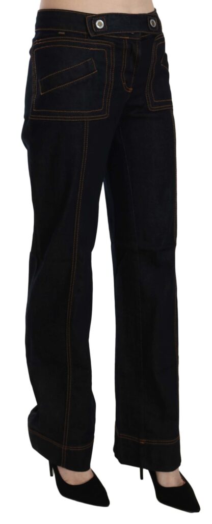 Just Cavalli - Elegant Mid Waist Straight Denim Pants