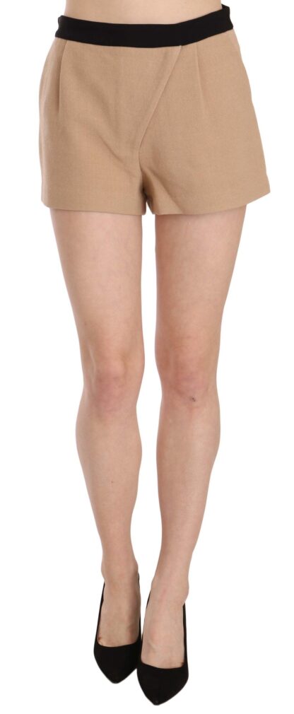 Costume National - Chic Beige Mid Waist Mini Shorts