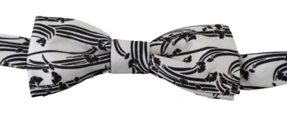 Dolce & Gabbana - Elegant White Patterned Silk Bow Tie