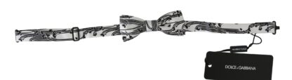 Dolce & Gabbana - Elegant White Patterned Silk Bow Tie