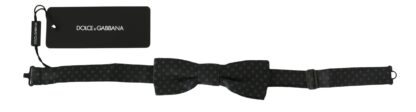 Dolce & Gabbana - Elegant Gray Silk Patterned Bow Tie