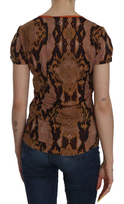 Just Cavalli - Alluring Brown Snake Skin Pattern Blouse