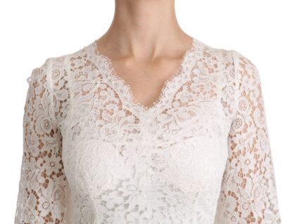 Dolce & Gabbana - Elegant Floral Lace V-Neck Mini Dress