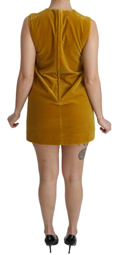 Dolce & Gabbana - Mustard Velvet Shift Mini Dress