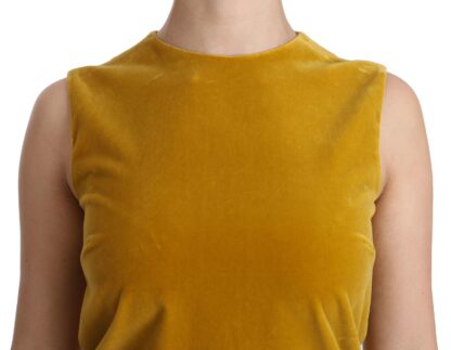 Dolce & Gabbana - Mustard Velvet Shift Mini Dress