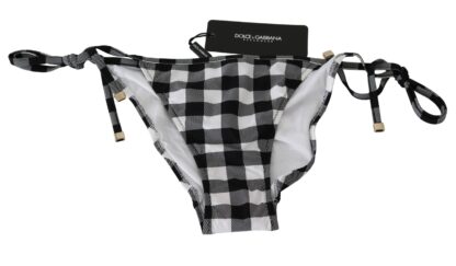 Dolce & Gabbana - Checkered Monochrome Bikini Bottoms