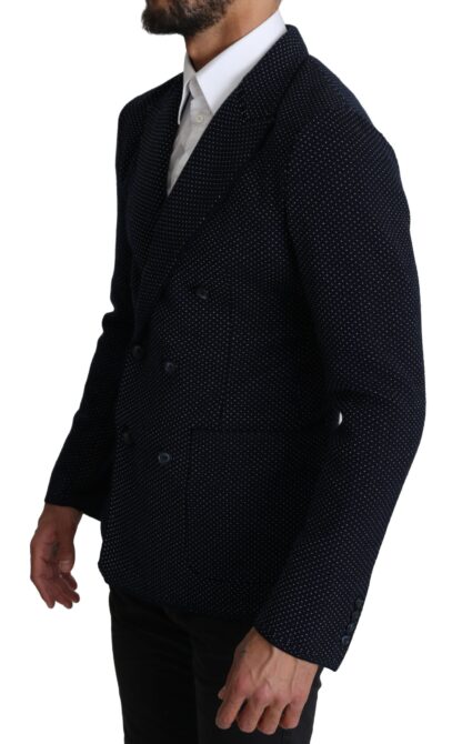 Dolce & Gabbana - Elegant Dark Blue Dotted Slim-Fit Blazer